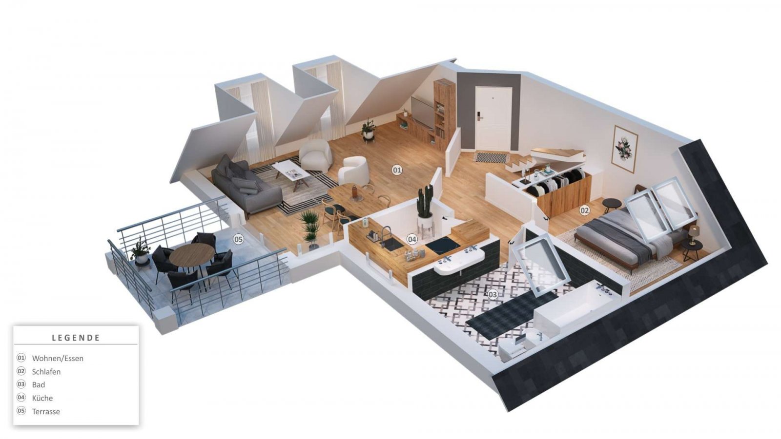 Vermietete Maisonette auf zwei Ebenen mit Traumblick vom Balkon Vermietete Maisonette auf zwei Ebenen mit Traumblick vom Balkon